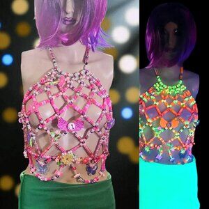 POPPIN Pink Kandi rave top